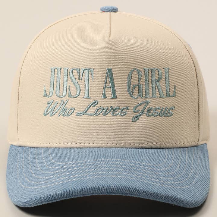 Fashion City - Wholesale Trucker Hat - Women's - Just A Girl Who Loves Jesus Embroidery Trucker Hat