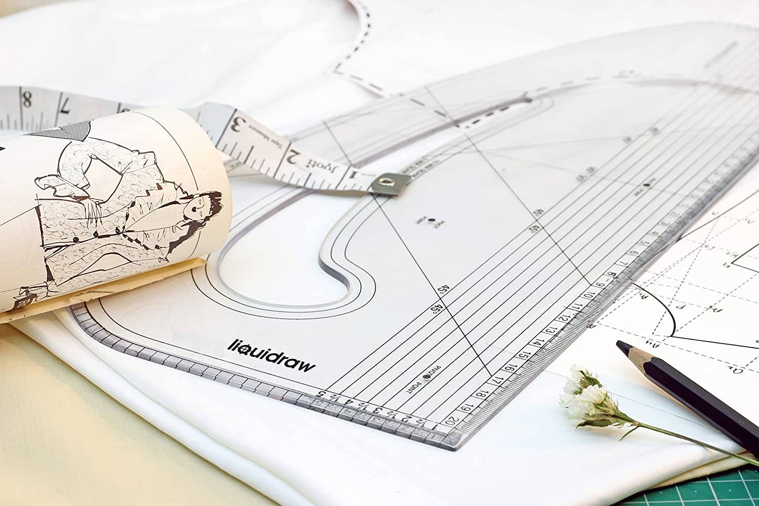 Liquidraw – wholesale Craft tool – Liquidraw Pattern Maker Pattern Marking Ruler - Metric7