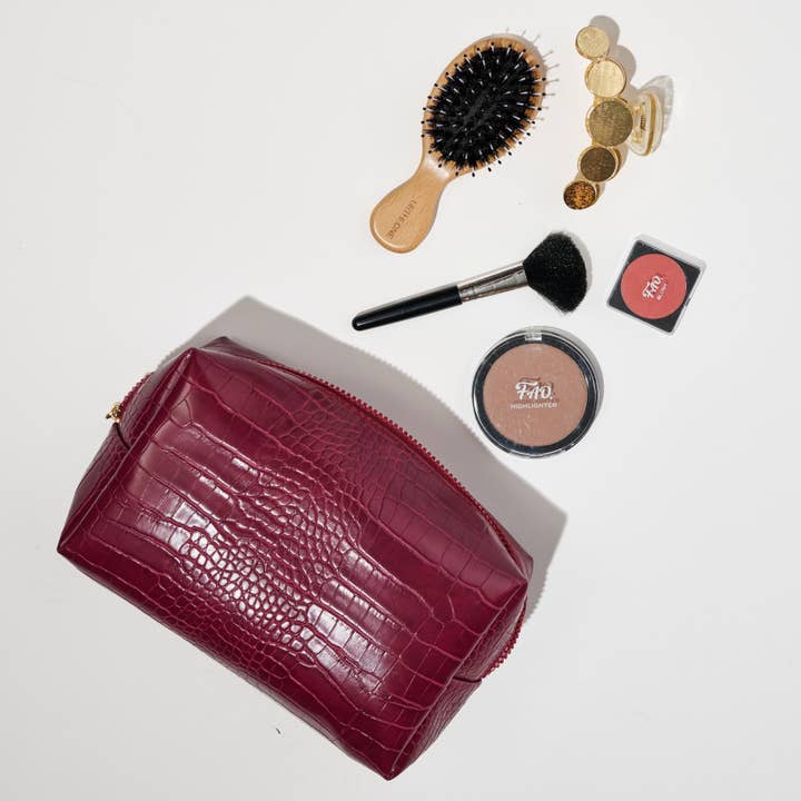 Croc Chic Cosmetic Pouch for wholesale by Urban Expressions