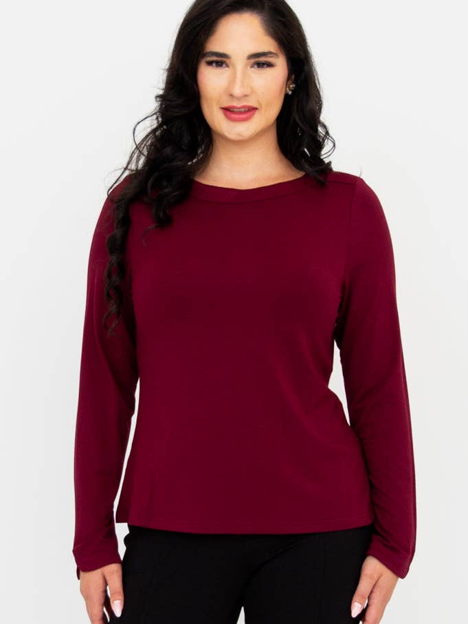 Top Mona, bordeaux, bambou pour la vente par Blue Sky Clothing Co LLC