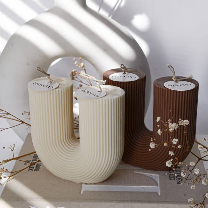Hiroyi Decor - Vendita all'ingrosso Candele regalo - Candela a forma di U a costine