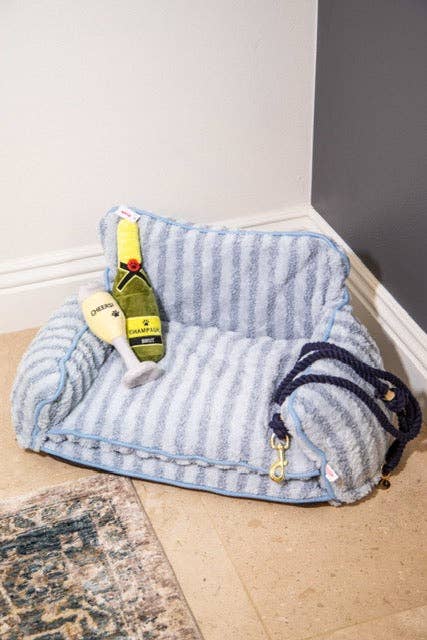 Glow Pups – cama - Cão por atacado – Cama para cachorro estilo sofá listrado azul claro de luxo4