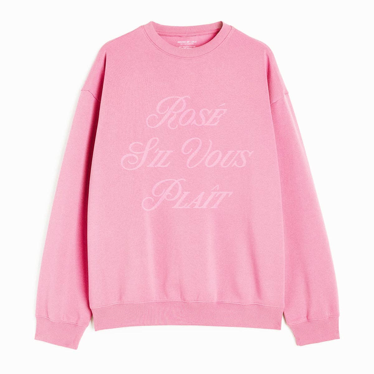 House of Lulu – wholesale Sweatshirt med tryck - Dam – Rosé S'il Vous Plaît Tröja2