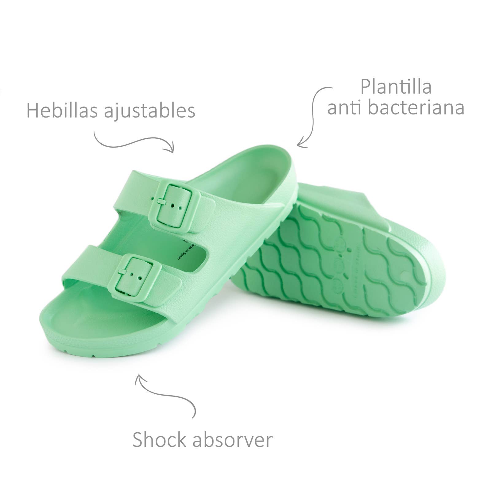Avispas - Vendita all'ingrosso Sandali - Donna - Nuovi sandali Coachella Mint in EVA bio con fibbie1