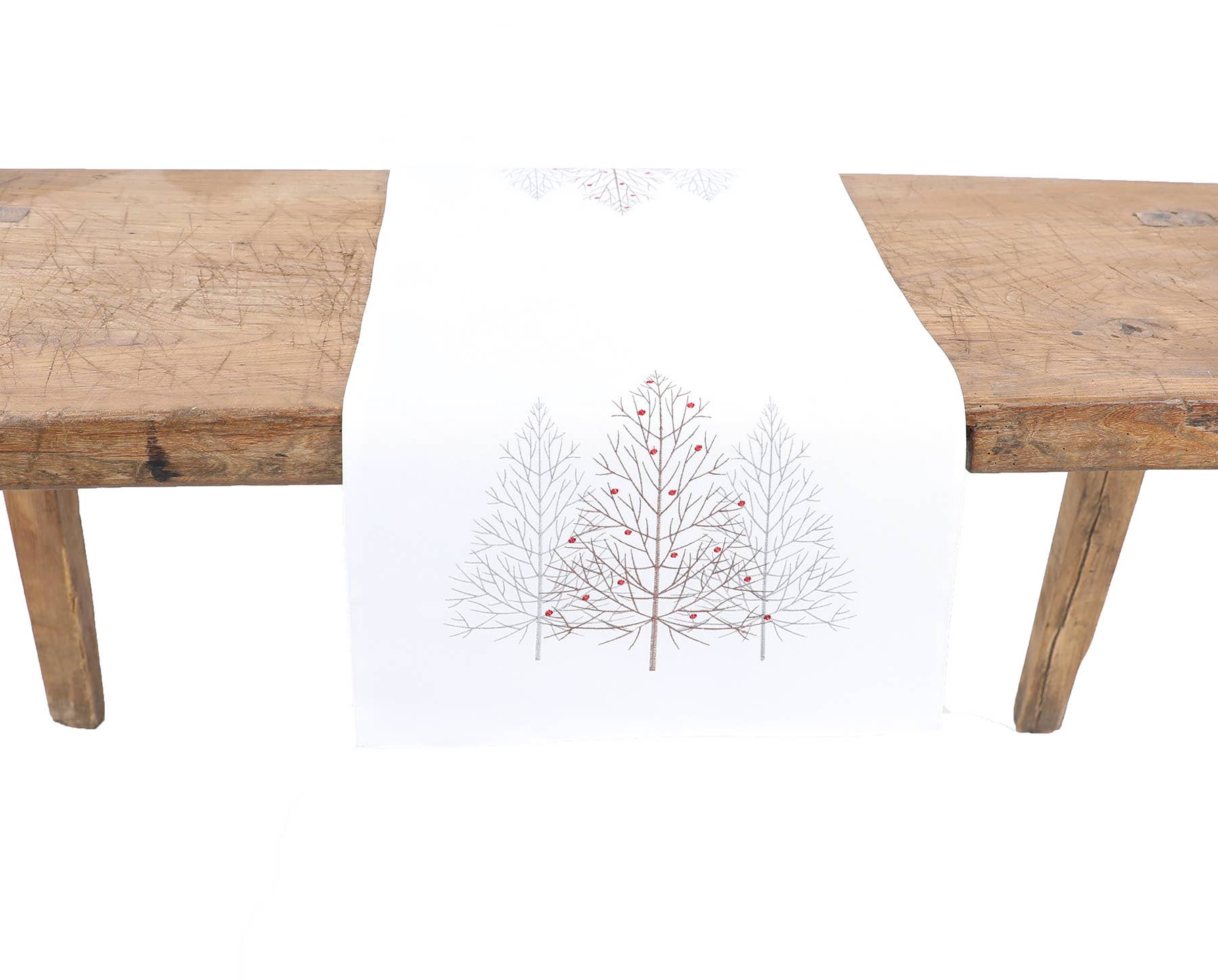 Xia Home Fashions & Manor Luxe - Wholesale Table Runner - Festive Trees Embroidered Christmas Table Runner3
