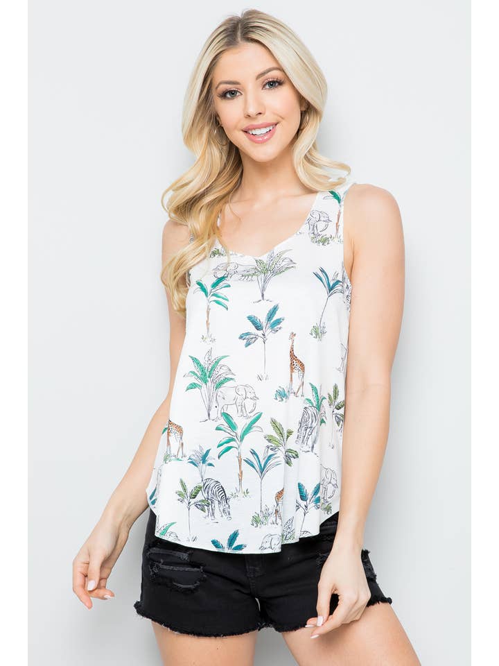 LA Soul - Venta al por mayor Camiseta sin mangas - Mujer - Camisetas sin mangas con estampado Jungle Safari2
