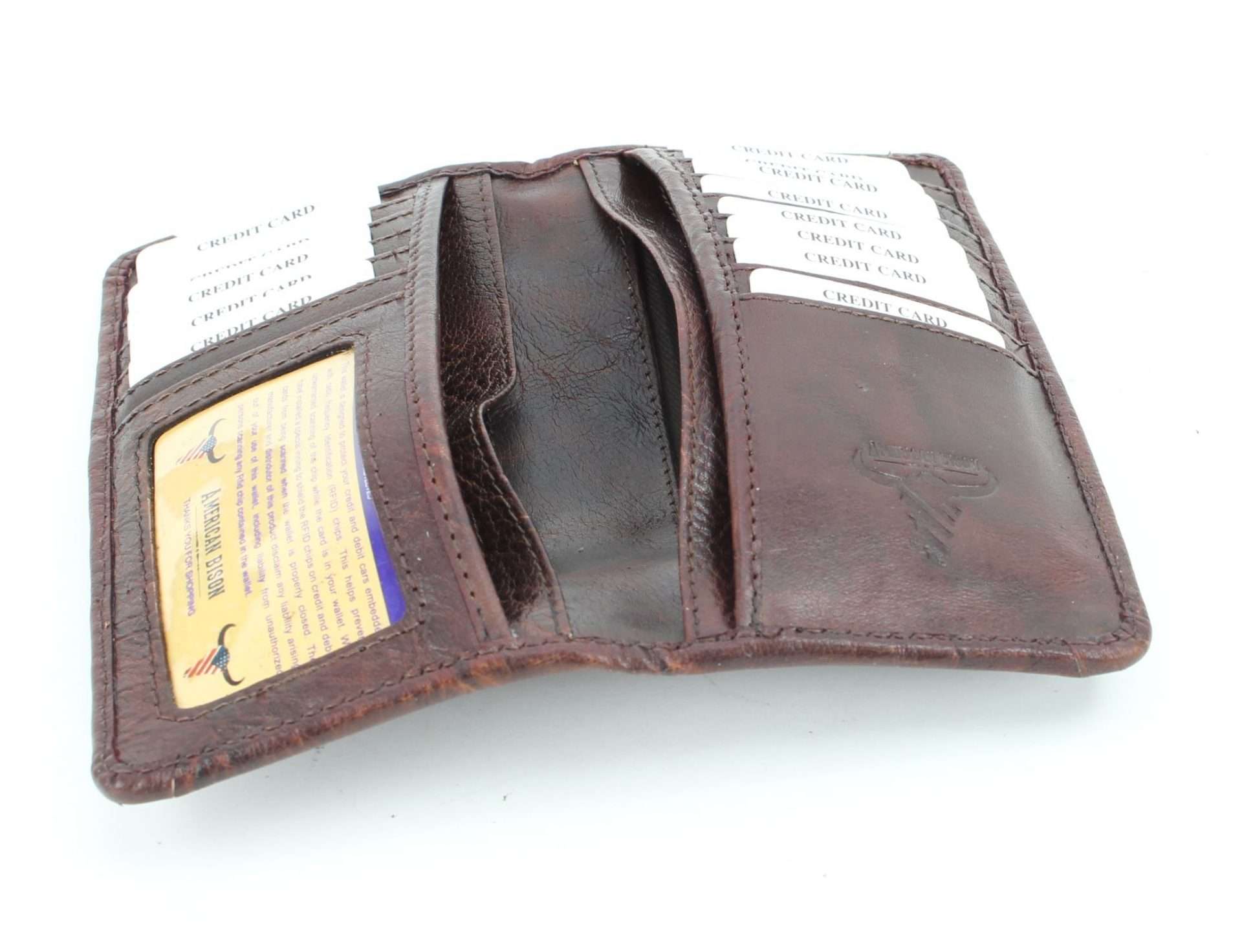 Leather Impressions Inc – Großhandel Brieftasche – Unisex – Große Faltschließe aus Leder mit verarbeiteten Lederdetails #AB W 12 To7