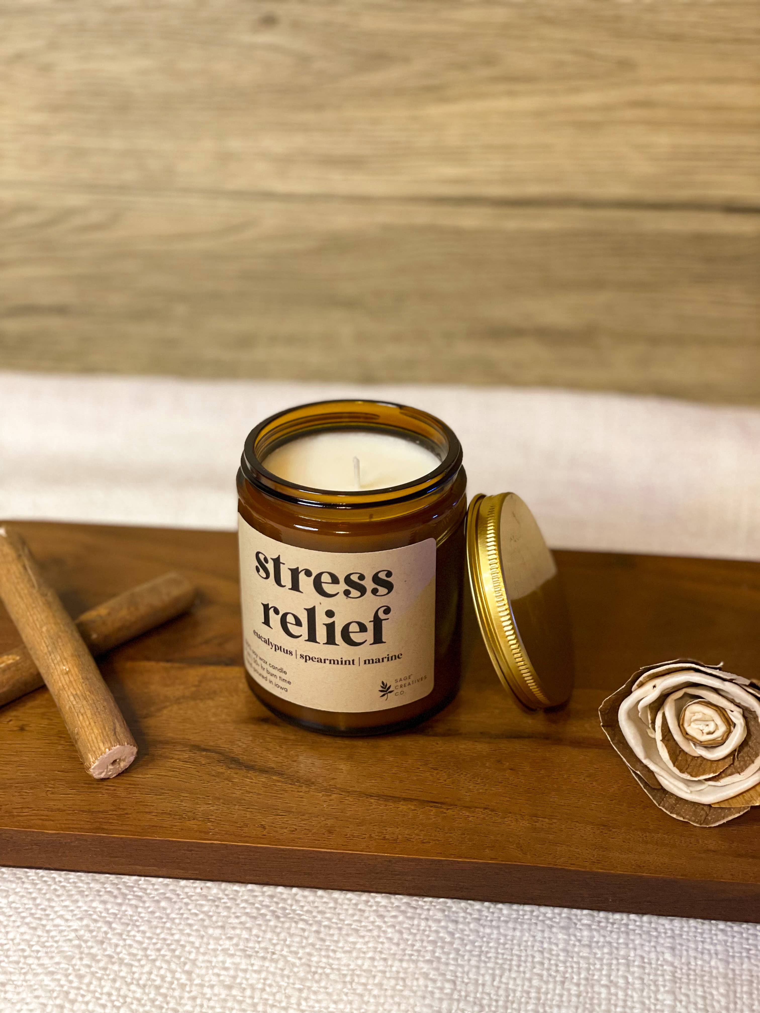 Sage Candle Co. - Vente Bougie en bocal - Soulagement du stress - Bougie d'aromathérapie à 100 %7