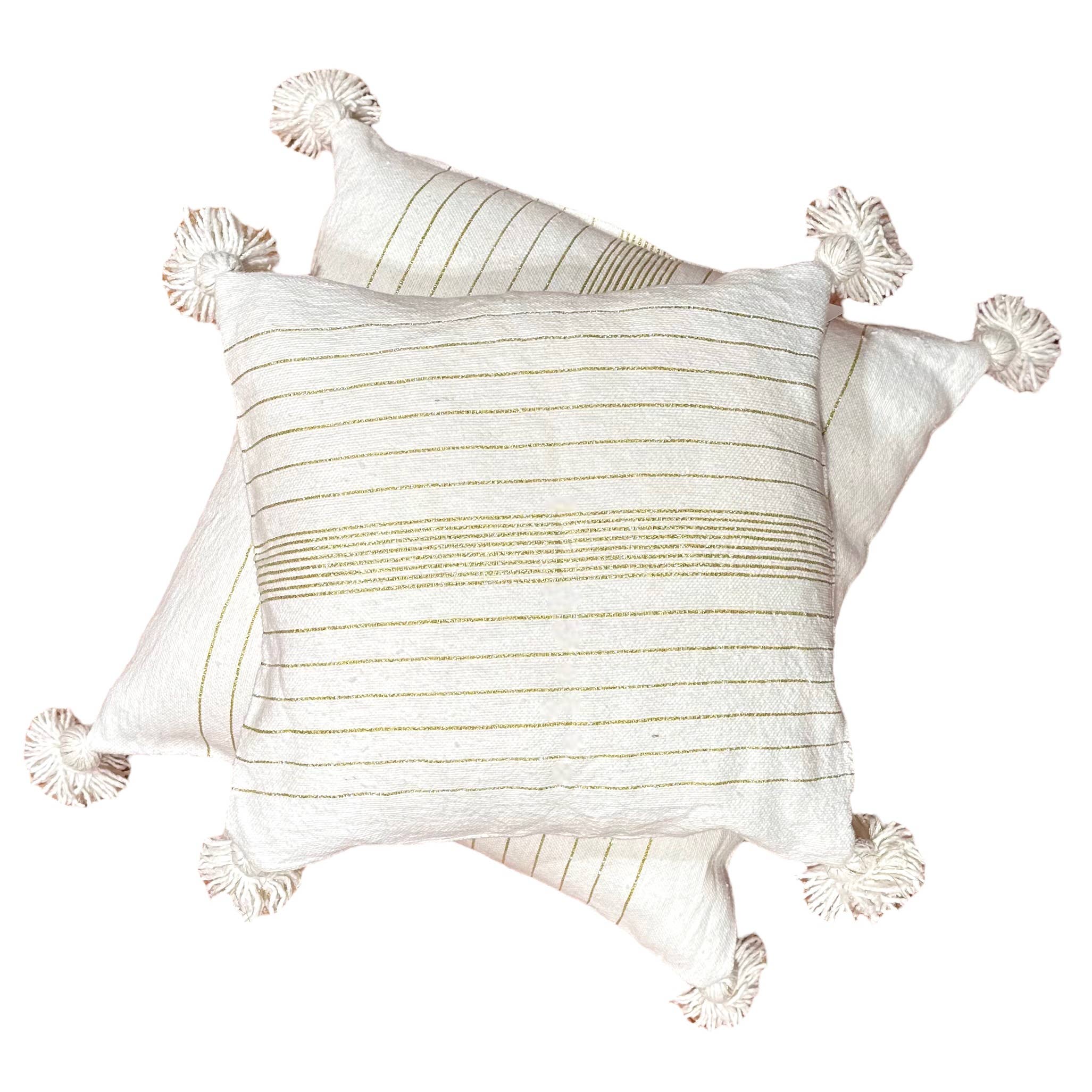 SOUK in the CITY - Vendita all'ingrosso Cuscini decorativi - Cuscini a righe bianche e dorate - bifacciale0