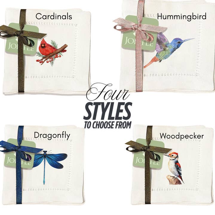 Hemstitch Napkins - Birds, Four Styles to Choose From for wholesale by Jolitee