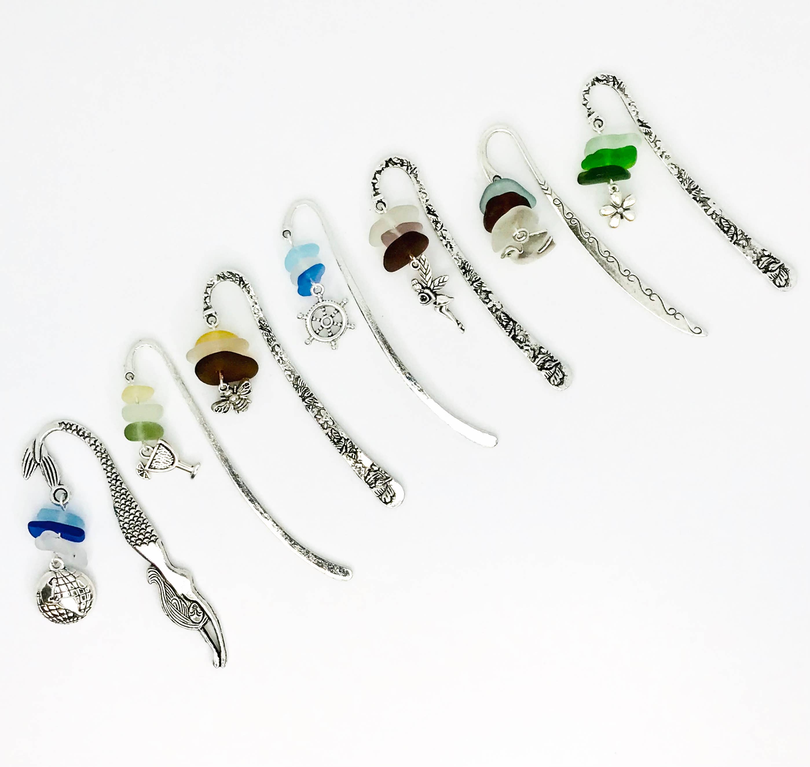 Cyn Elizabeth Studios - Venta al por mayor Marcapáginas - Marcapáginas de Vidrio de Mar Tesoros de las Mareas5