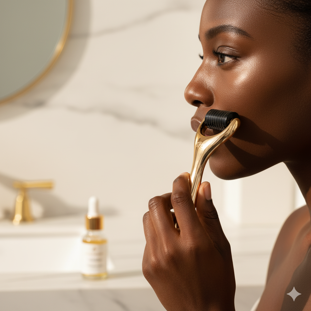 Lux Glow Skin Care - Wholesale Face/Beauty Roller - Gold Derma Roller Micro-Needling Tool - Case of 2003