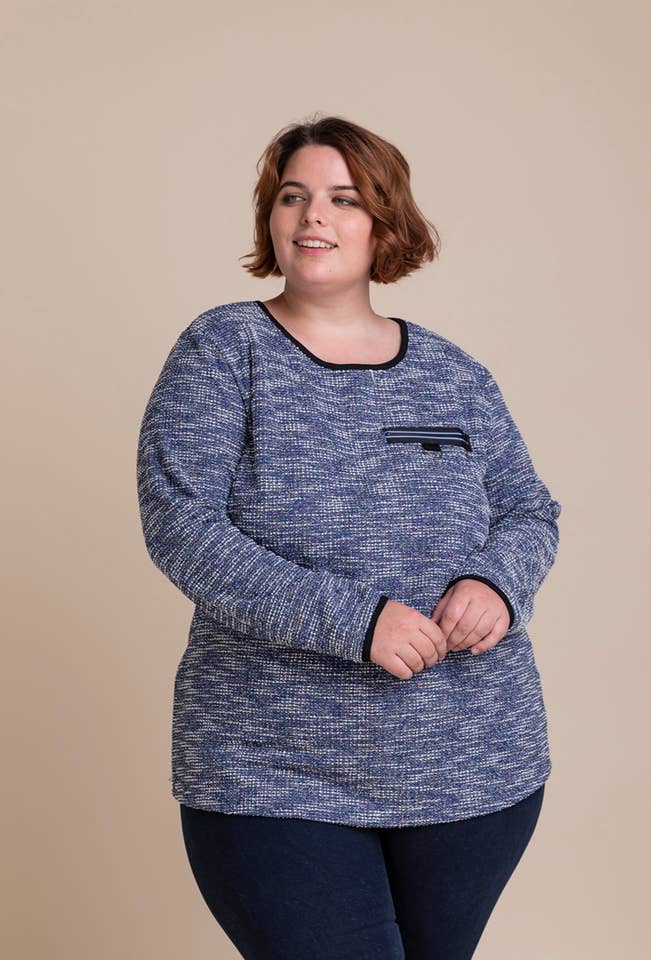 Pomme Rouge Paris - Wholesale Tunic - Women's - Blue mottled tunic (C6177)