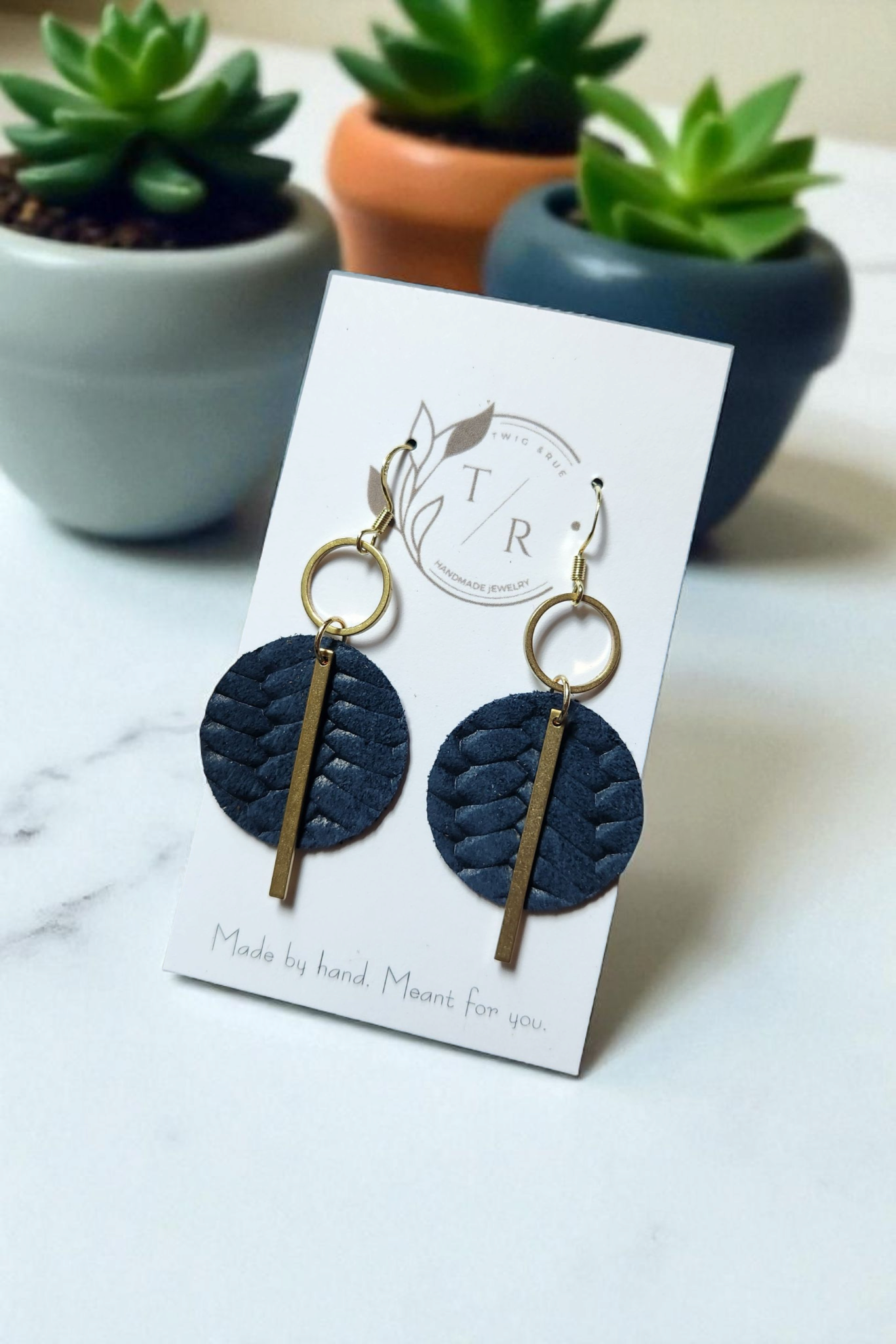 Twig & Rue boutique - Wholesale Dangle Earrings - Greta |Braided leather dangles8
