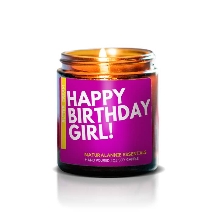 Happy Birthday Girl! Soy Candle- 4oz for wholesale by NaturalAnnie Essentials