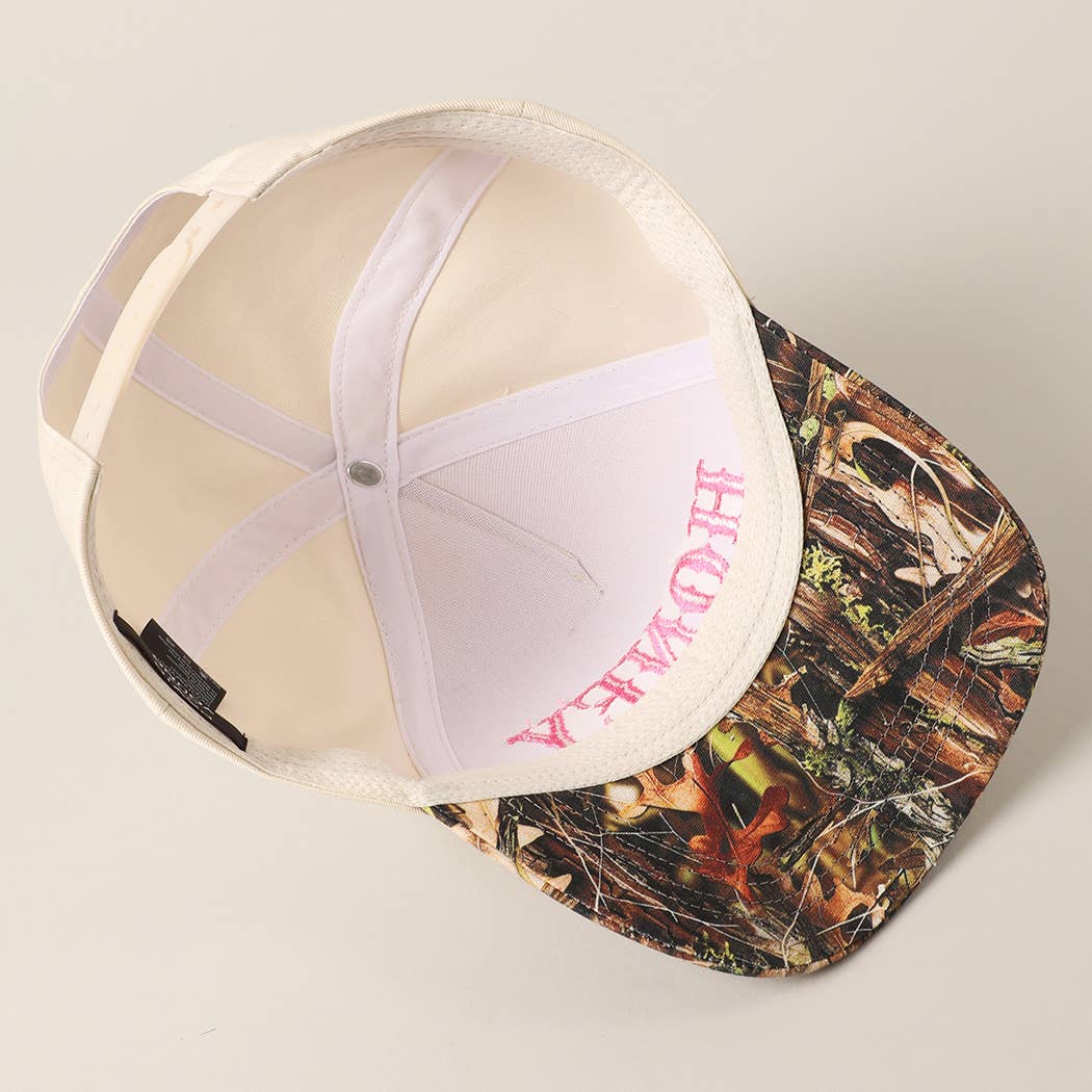 Fashion City - Wholesale Trucker Hat - Unisex - HONEY Lettering Embroidery Camo Two-Tone Cap22