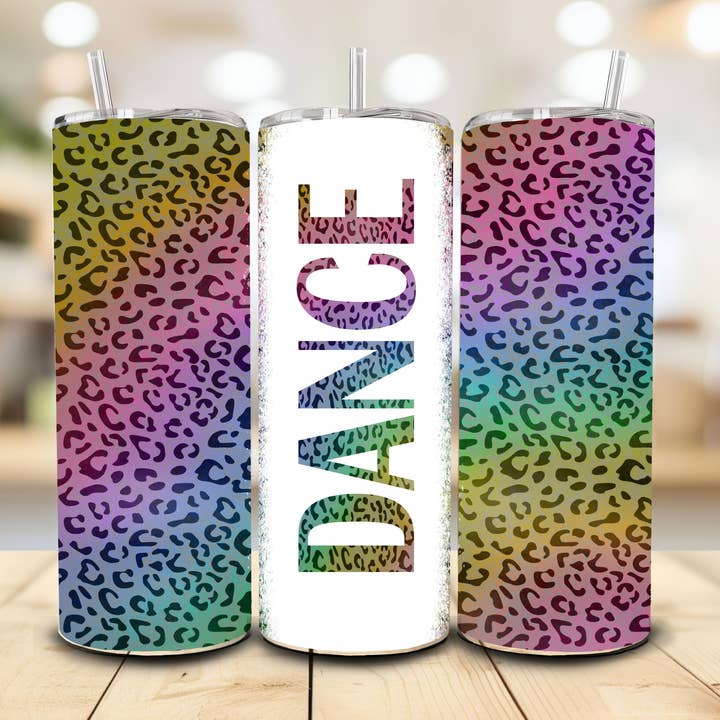 Dance, Animal Print Tumbler, 20 oz. for wholesale by Stencil Art Canada