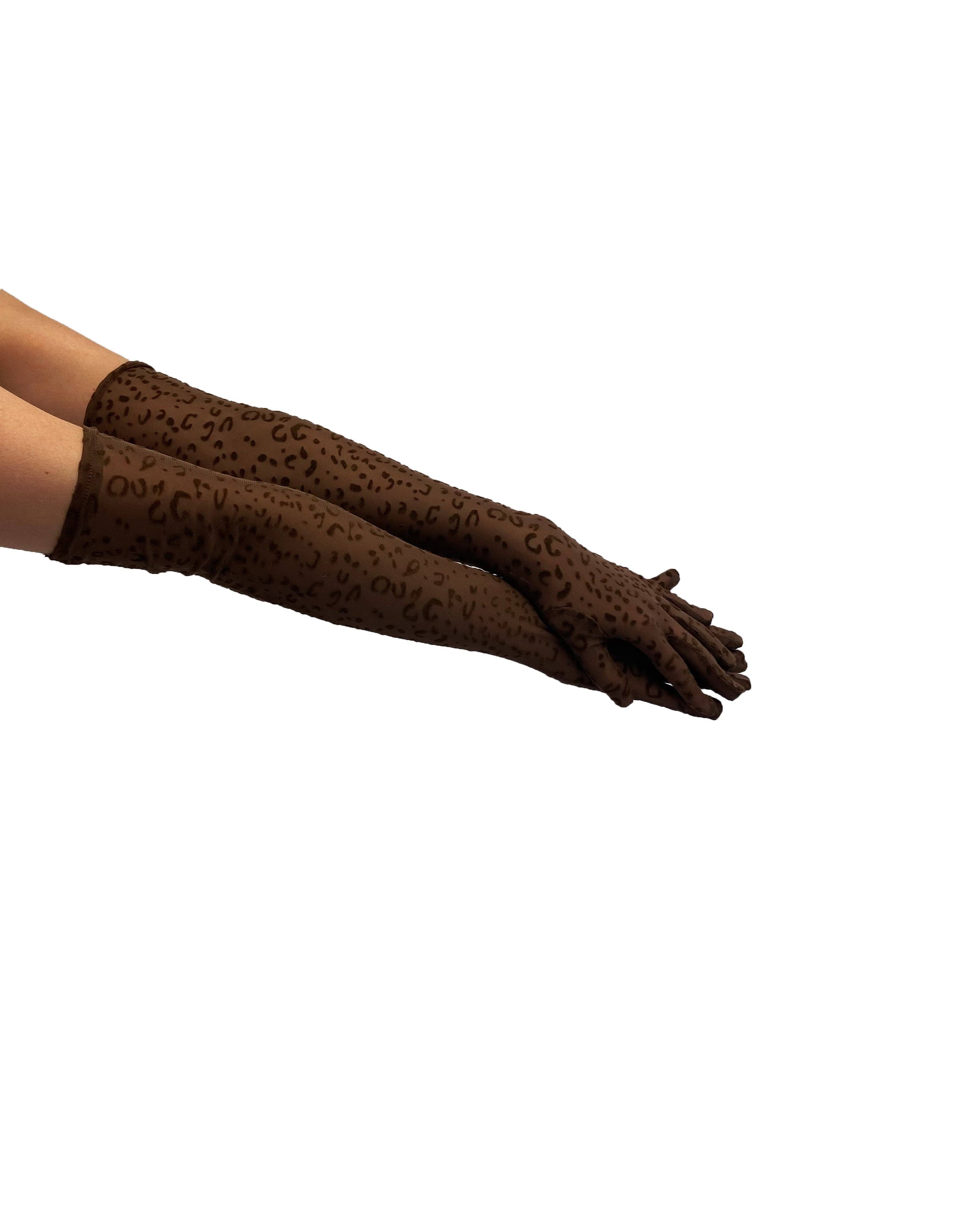 Brown Sheer Leopard Gloves -Clearance for wholesale on Faire2