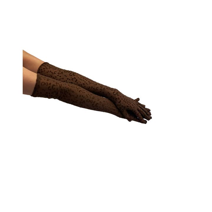 Brown Sheer Leopard Gloves -Clearance for wholesale on Faire2