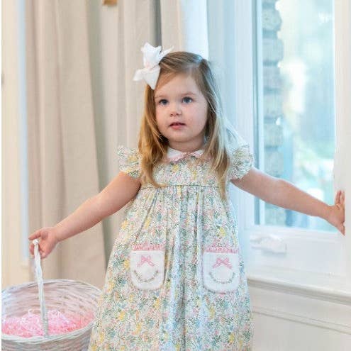 Robe Fille à Poches Flottantes Imprimé Floral Adrian pour la vente par Marco and Lizzy