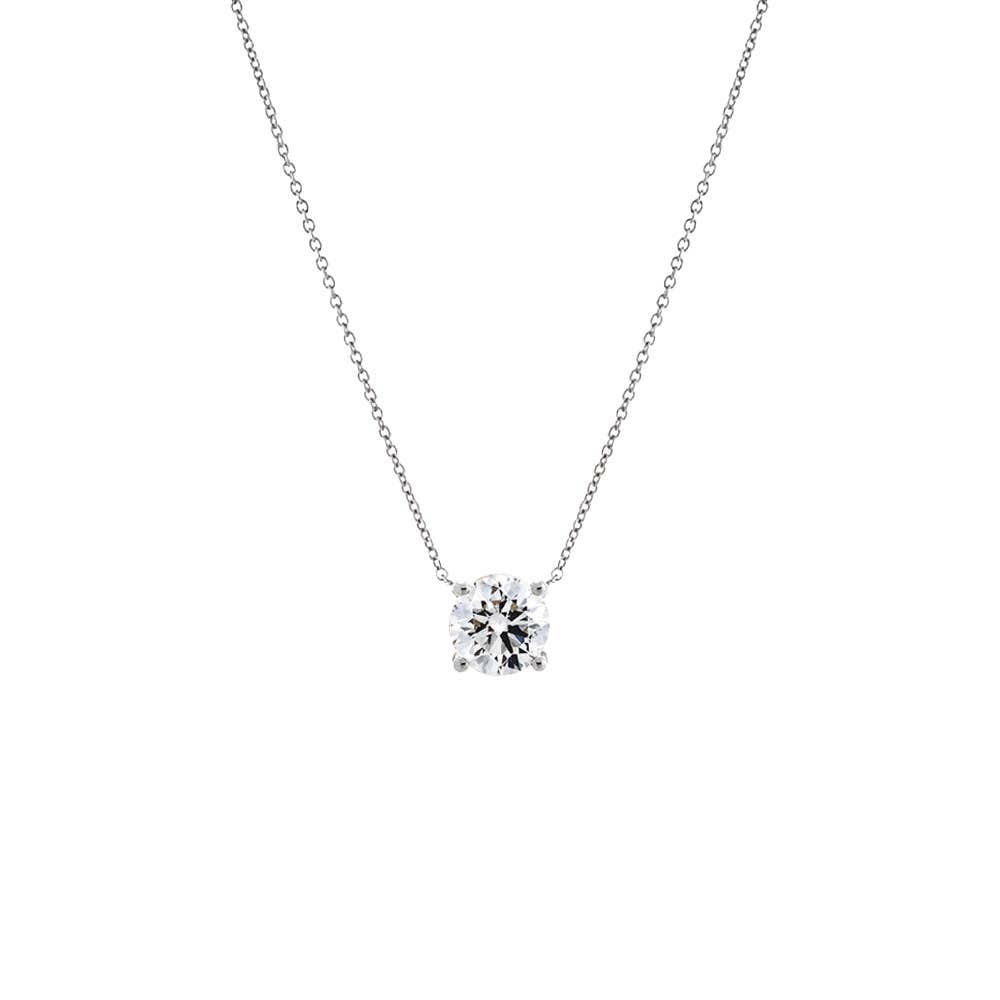 By Adina Eden - Wholesale Pendant/Charm Necklace - Lab Grown Diamond Round Solitaire Necklace 14K3