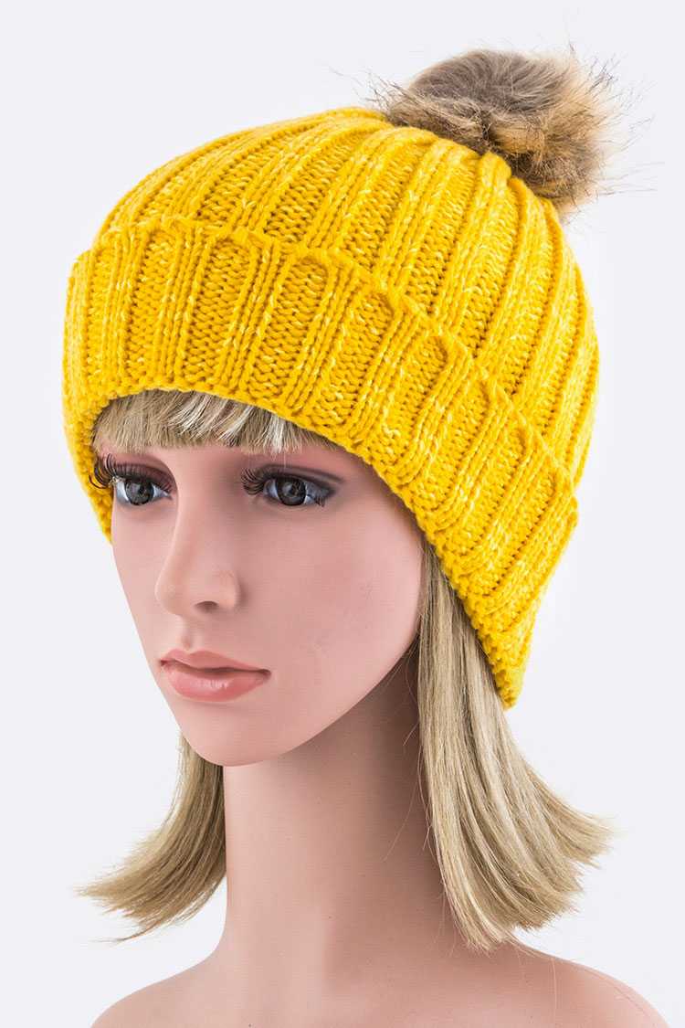 Artini Accessories - Wholesale Beanie - Women's - Detachable Fur Pom Fashion Beanie8