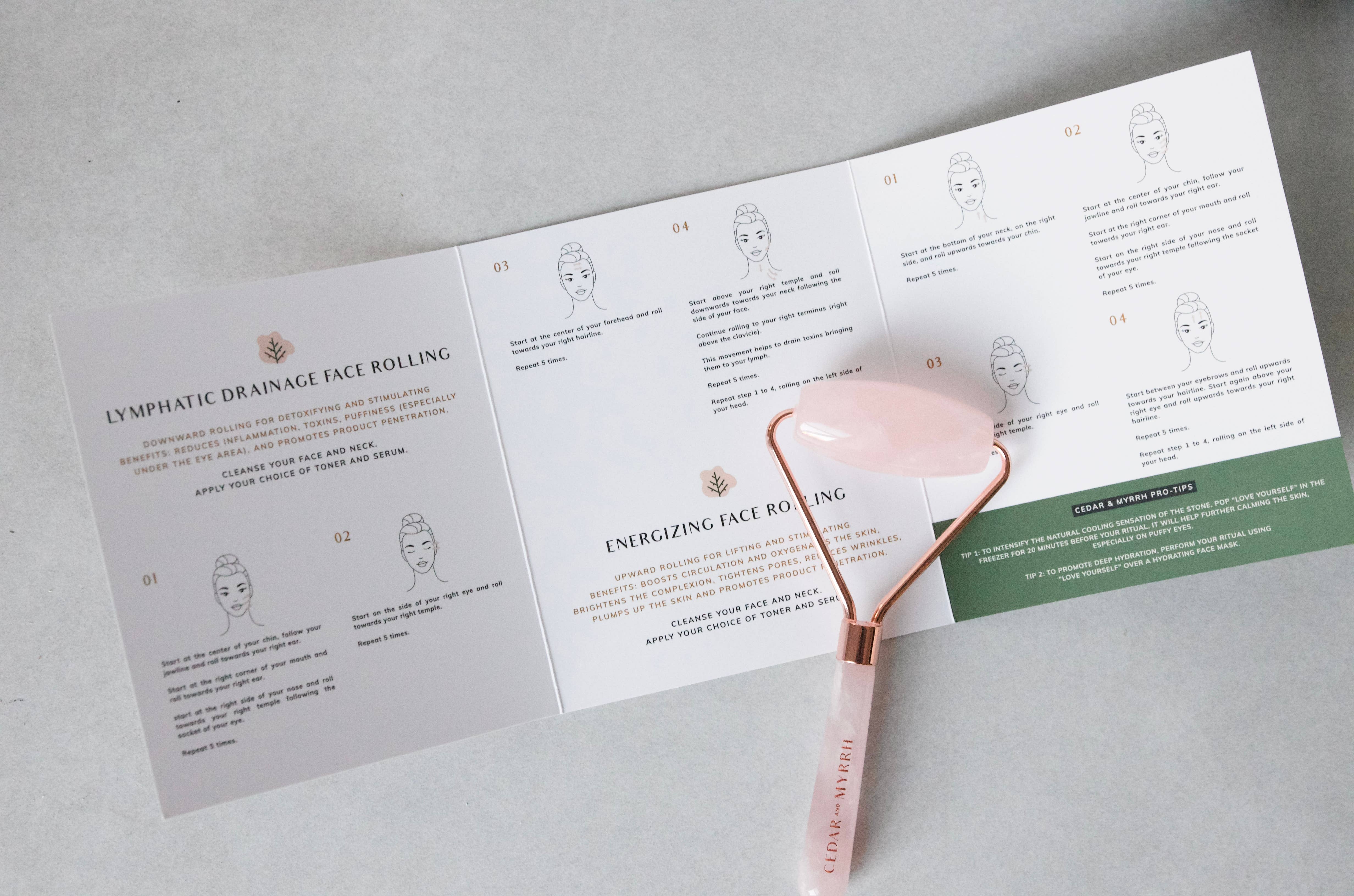 Cedar and Myrrh - Vente Rouleau beauté/visage - Rouleau Visage Quartz Rose2