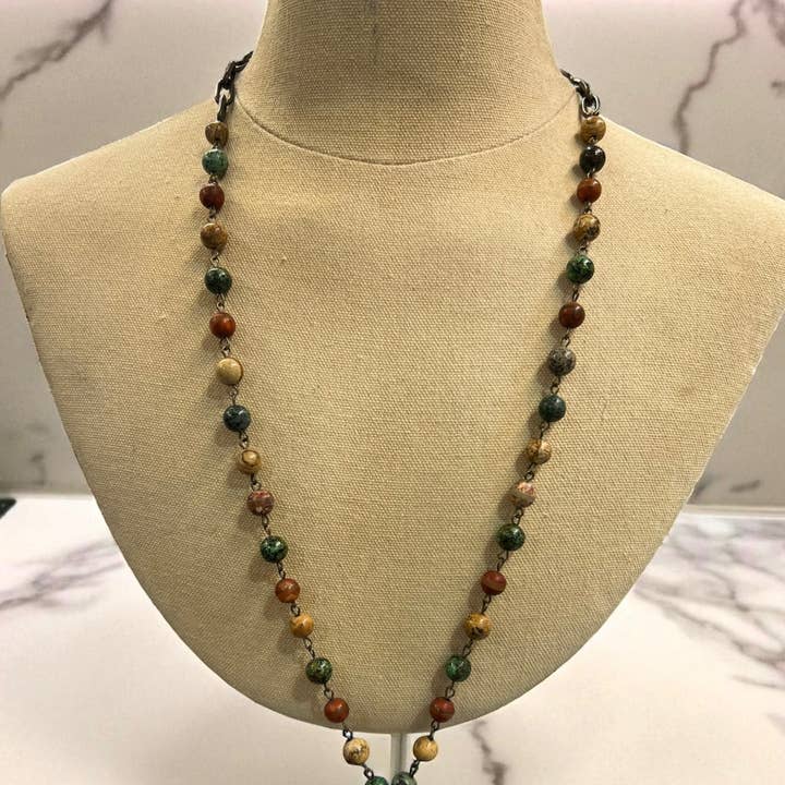 Ava Capri - Wholesale Beaded/Pearl Necklace - Savanna Jasper Necklace0