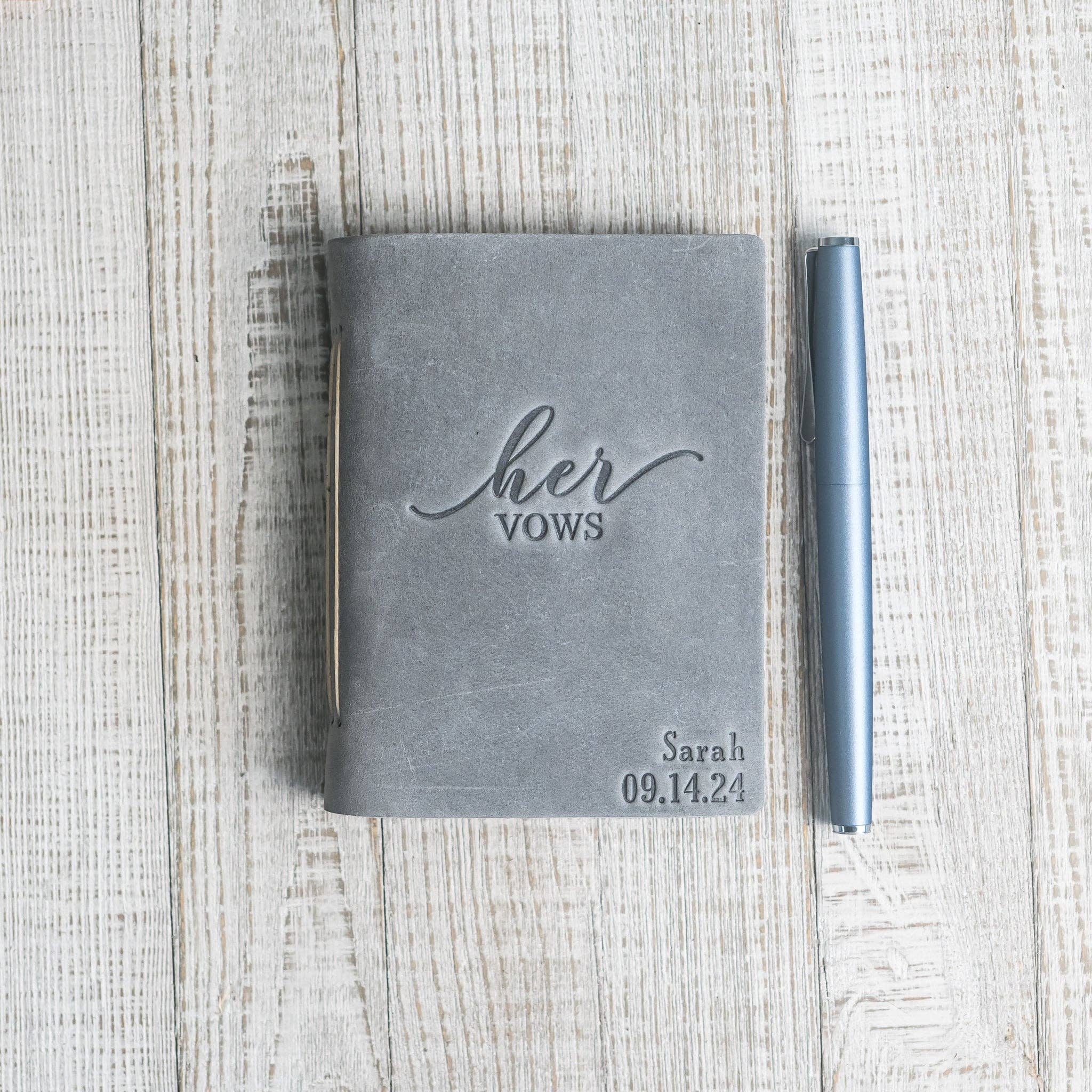 Ox & Pine - Wholesale Notebook - His Vows and Her Vows Personalized Leather Wedding Vow Books Personalized with Name and/or Date7