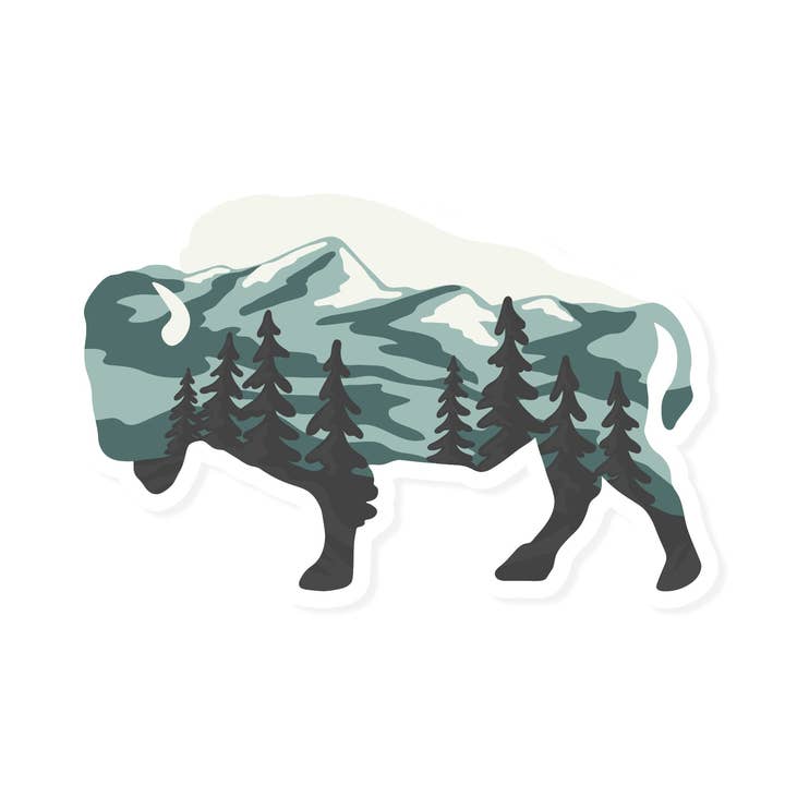 Bison Landscape Sticker for wholesale by Wildtree