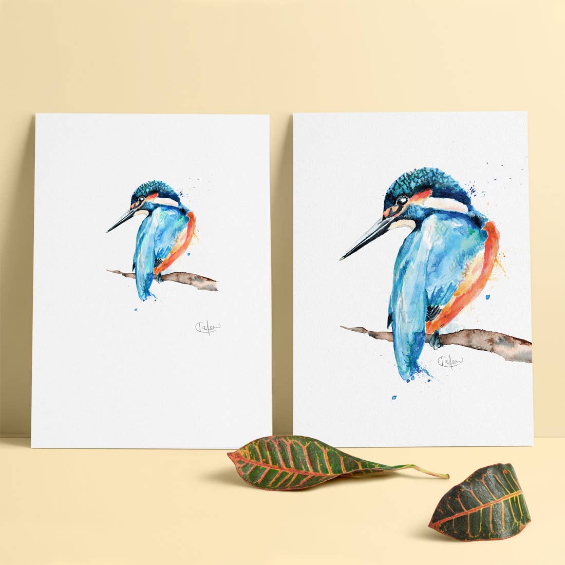 Kate Moby - Wholesale Art Print - Inky Kingfisher Luxury Giclee Unframed Print1