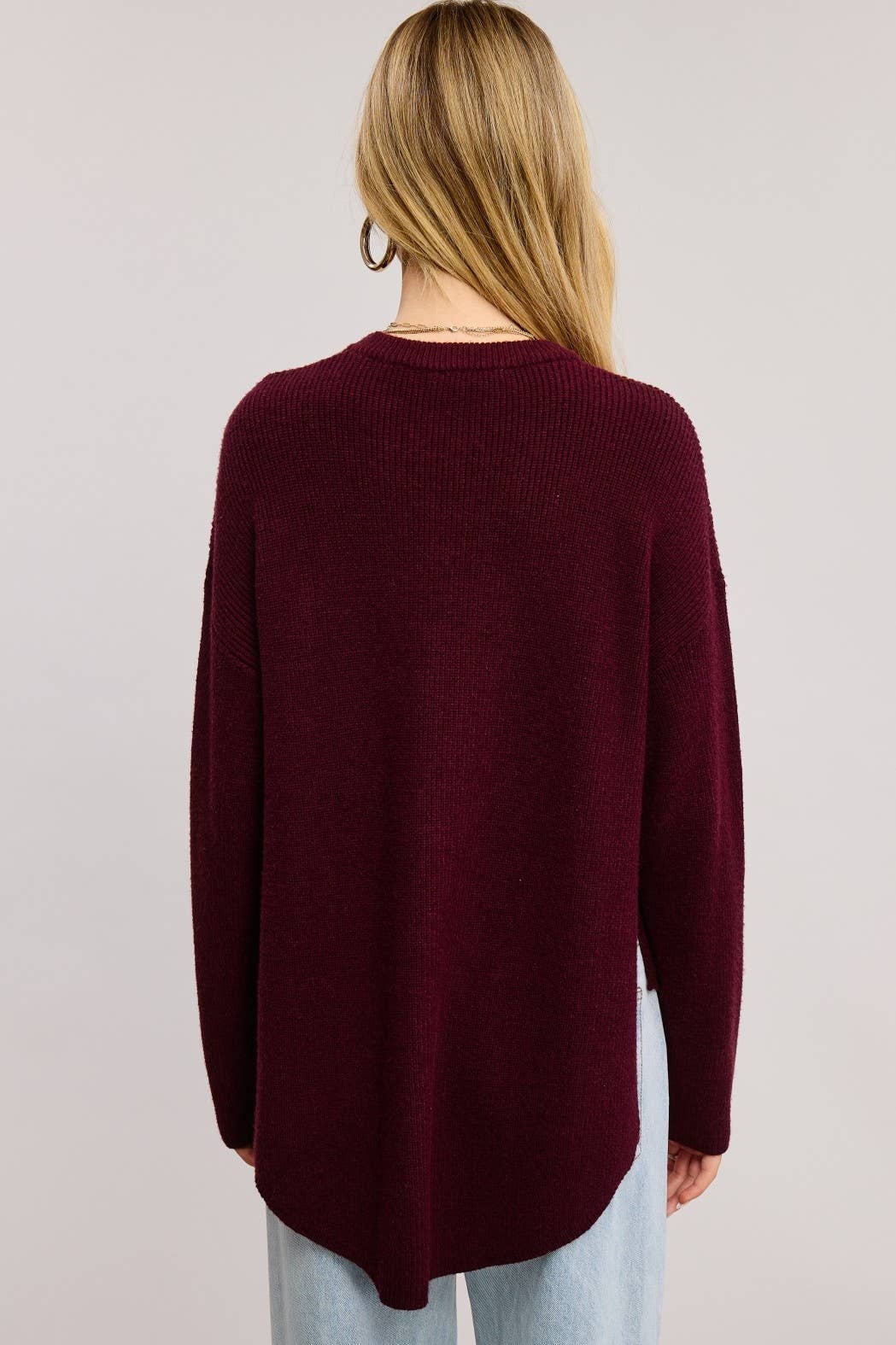 Mimosa - Wholesale Knit Sweater - Women's - High Low Knit Sweater with Side Slit2