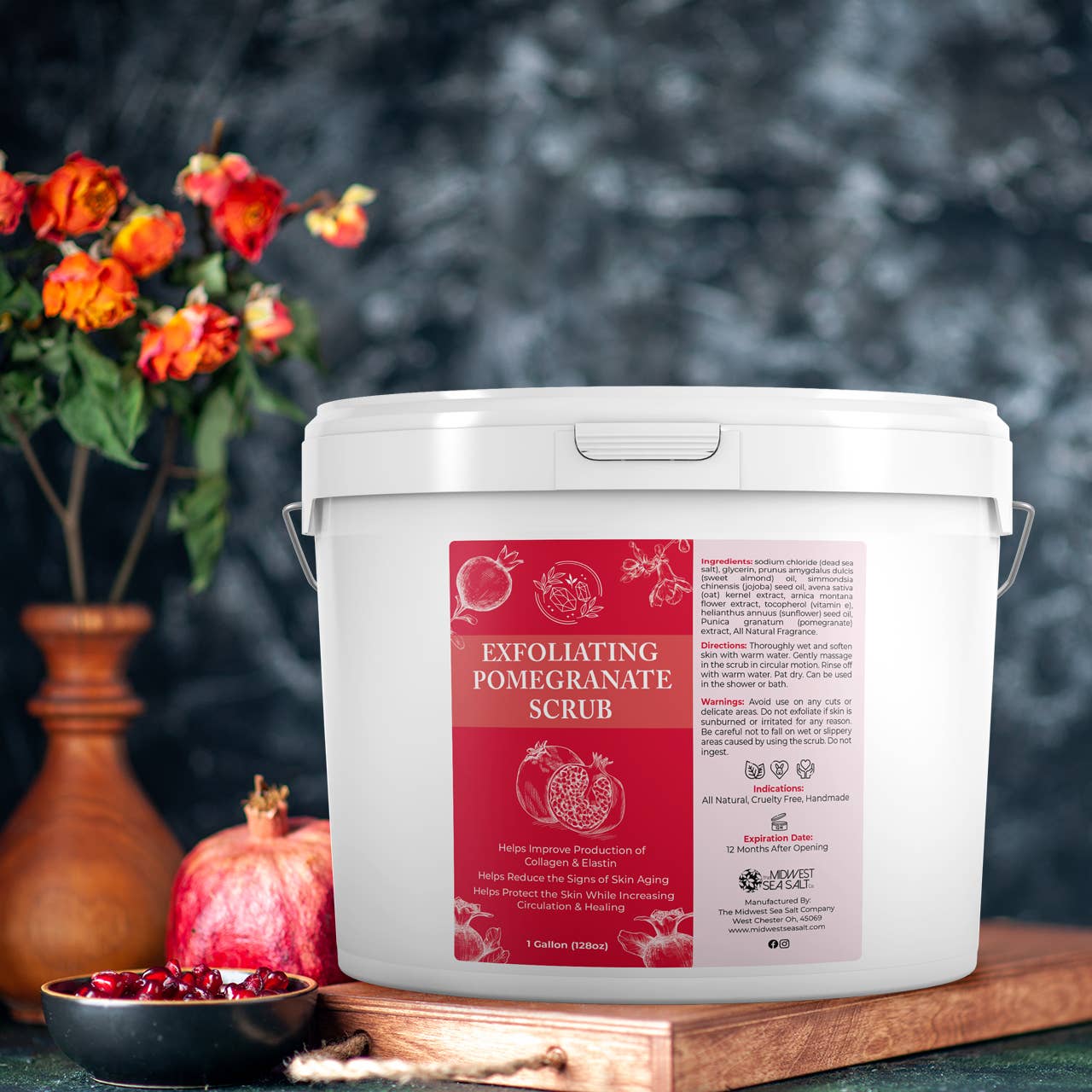 The Midwest Sea Salt Company – Großhandel Körperpeeling – Peeling-Körperpeeling mit Granatapfel - 128 oz3