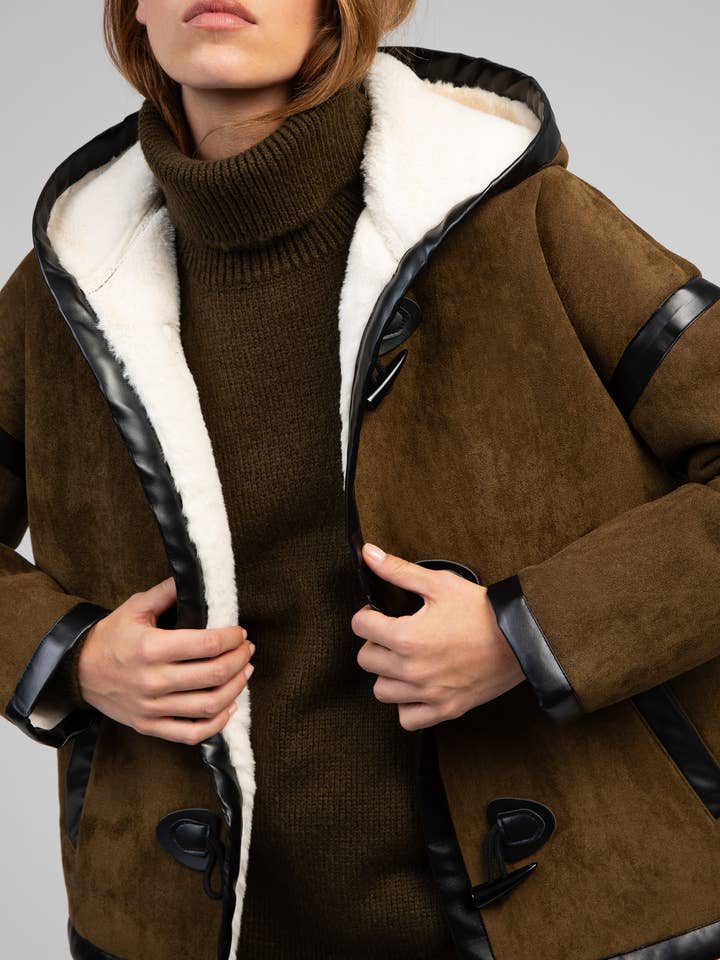 taupe Manteau en laine CORTINA taupe en vente sur Faire