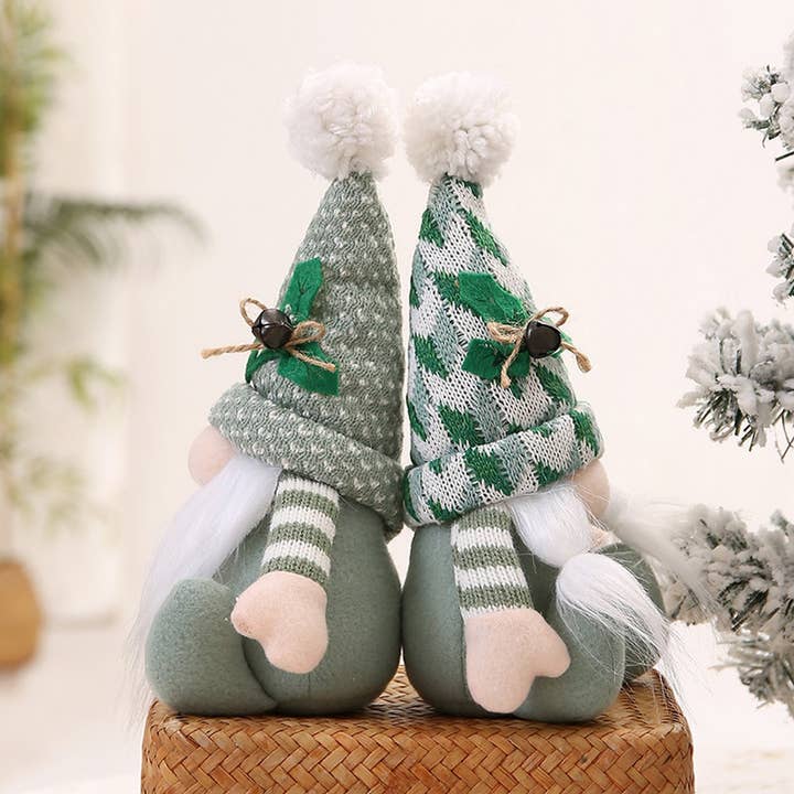 NINEXIS - Wholesale Christmas Decoration - CWMM10351_KNITTED CHRISTMAS GNOME PLUSH SITTING DECORATION2