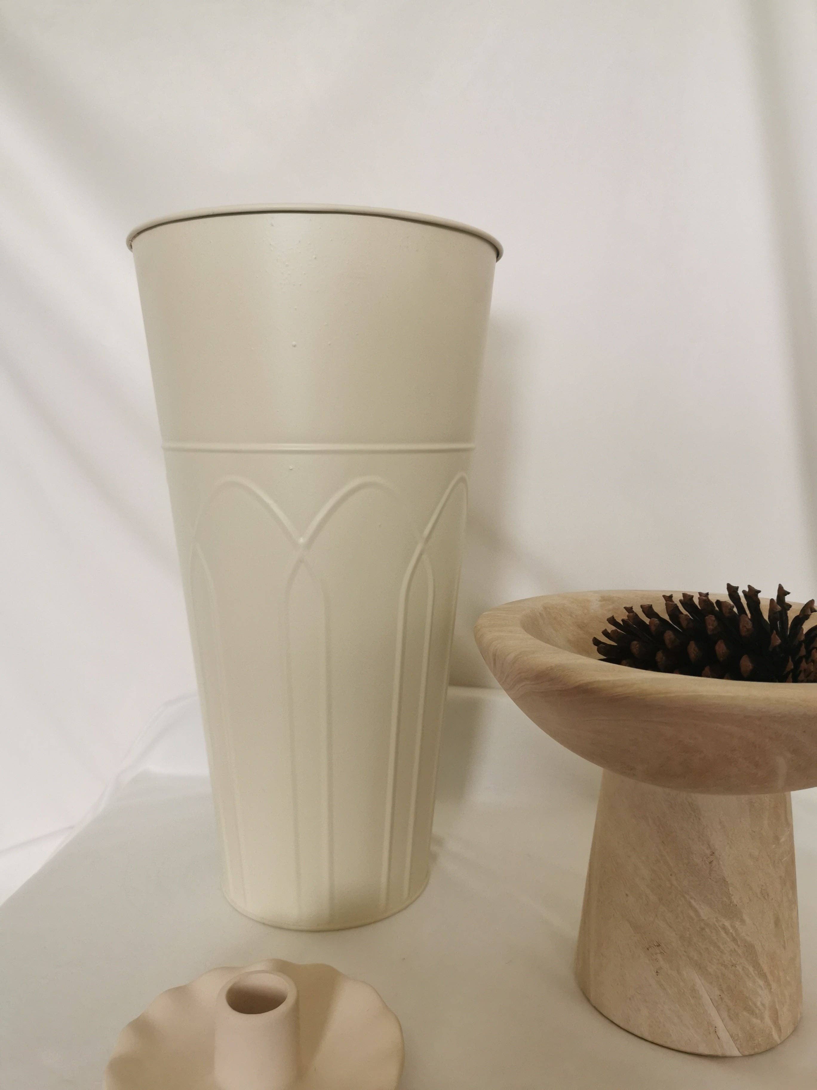 Casa Style - Wholesale Bucket/pail - Creamy Round Tin Bucket0