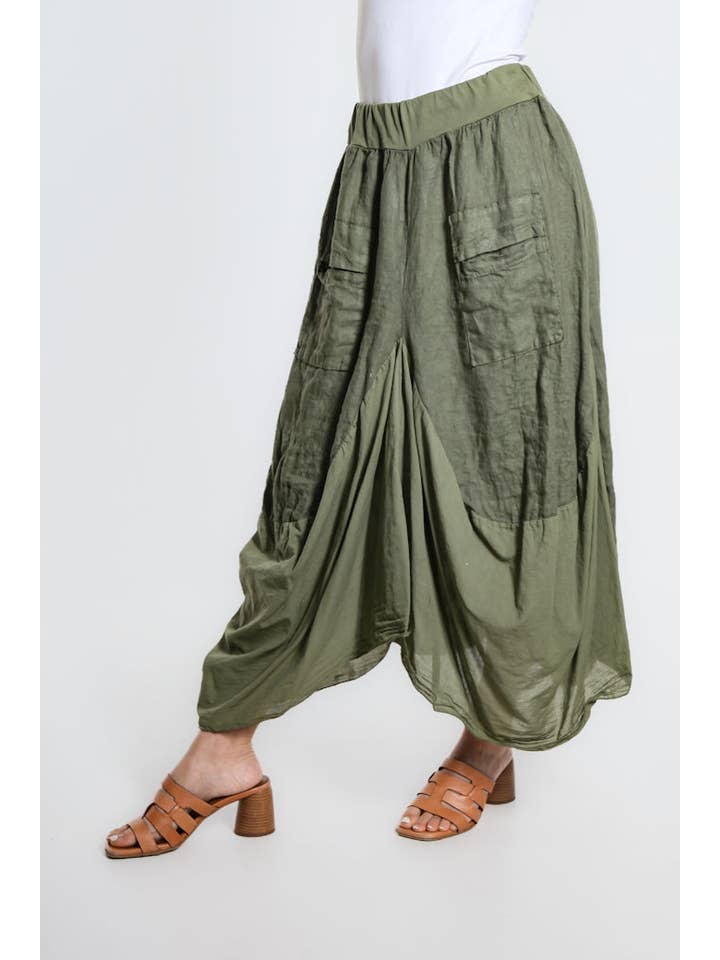 TINA Stephens Italy/Tees By Tina - Wholesale Skirt - Women's - Brenna Cotton/Linen Bunched Pocket Skirt (SL102W)29