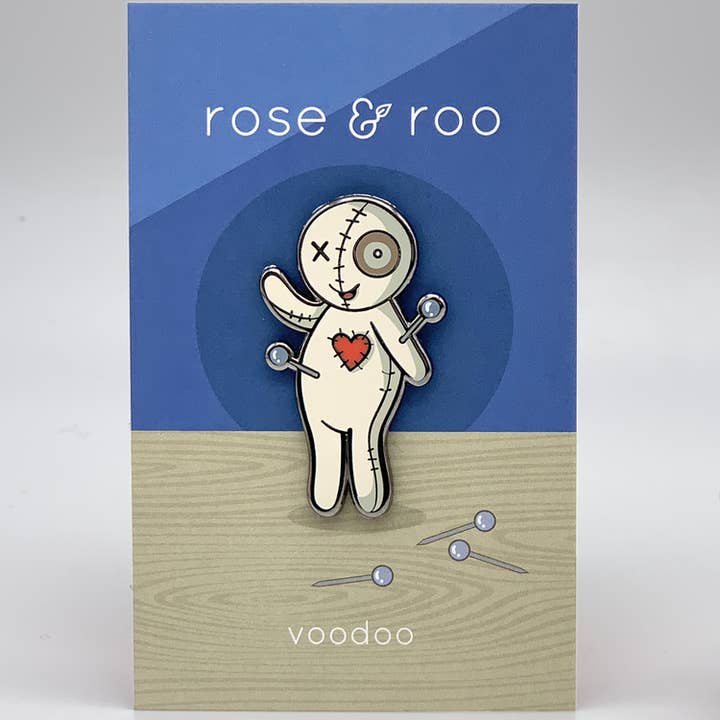 rose & roo - Wholesale Reversspeld/knoop - Voodoo emaille pin0
