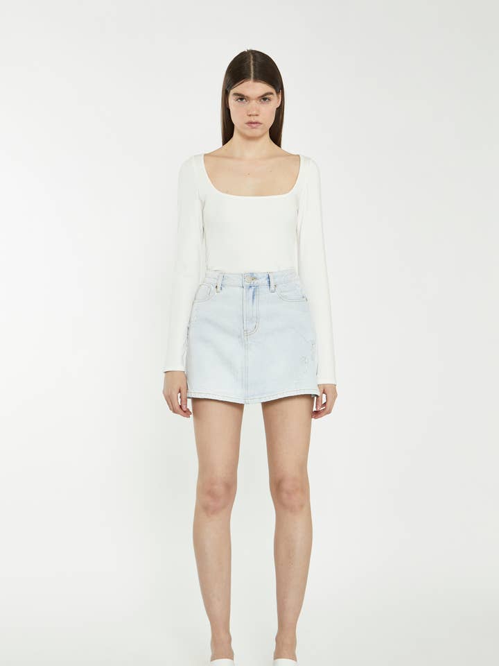 Denim Kjol Med Side Split Detalj för wholesale av Glamorous (EU)