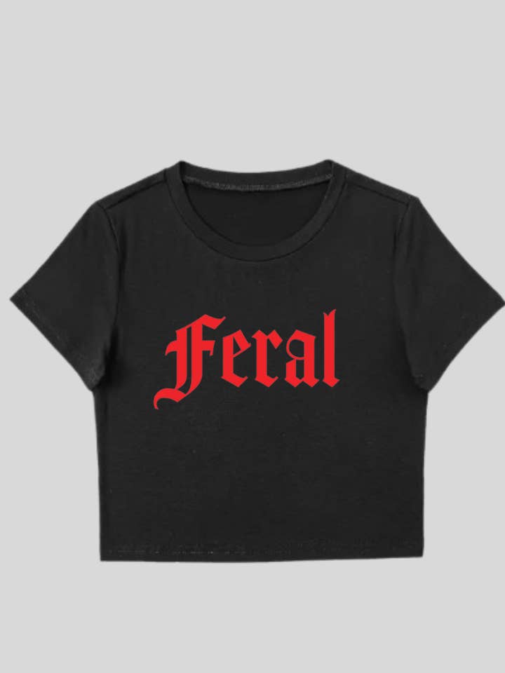 Gothic Alt Grunge, Feral Y2K Crop Top for wholesale by Wickedly Divine Shop