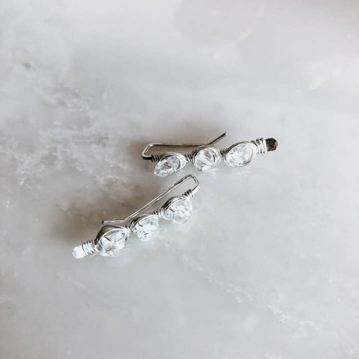 Derive Jewelry - Vendita all'ingrosso Orecchini ear jacket/climber - Herkimer Diamond Ear Climbers4