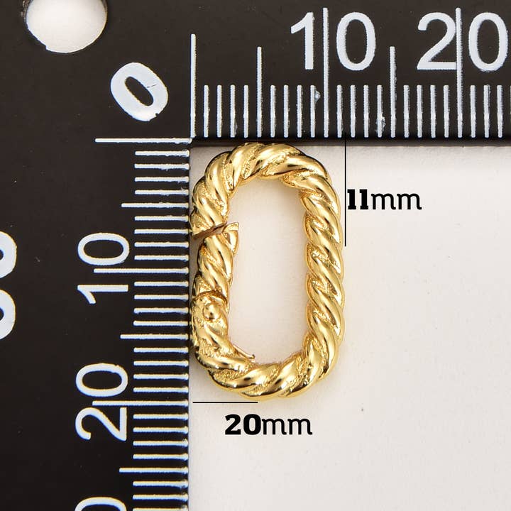 Beads Creation - Wholesale Clasp - Twisted Oval Clasp, Push Gate Clasp, CL546