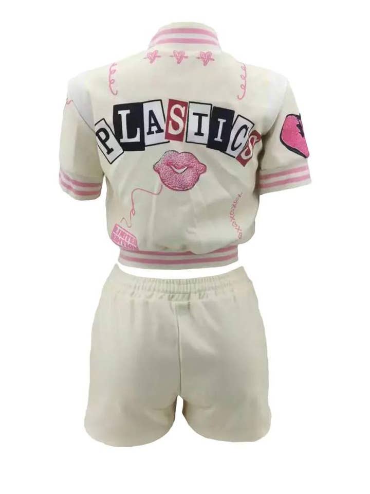 Flarix - Wholesale Top & Short Set (NOT Loungewear) - Women's - letter graphic pattern baseball top shorts set9