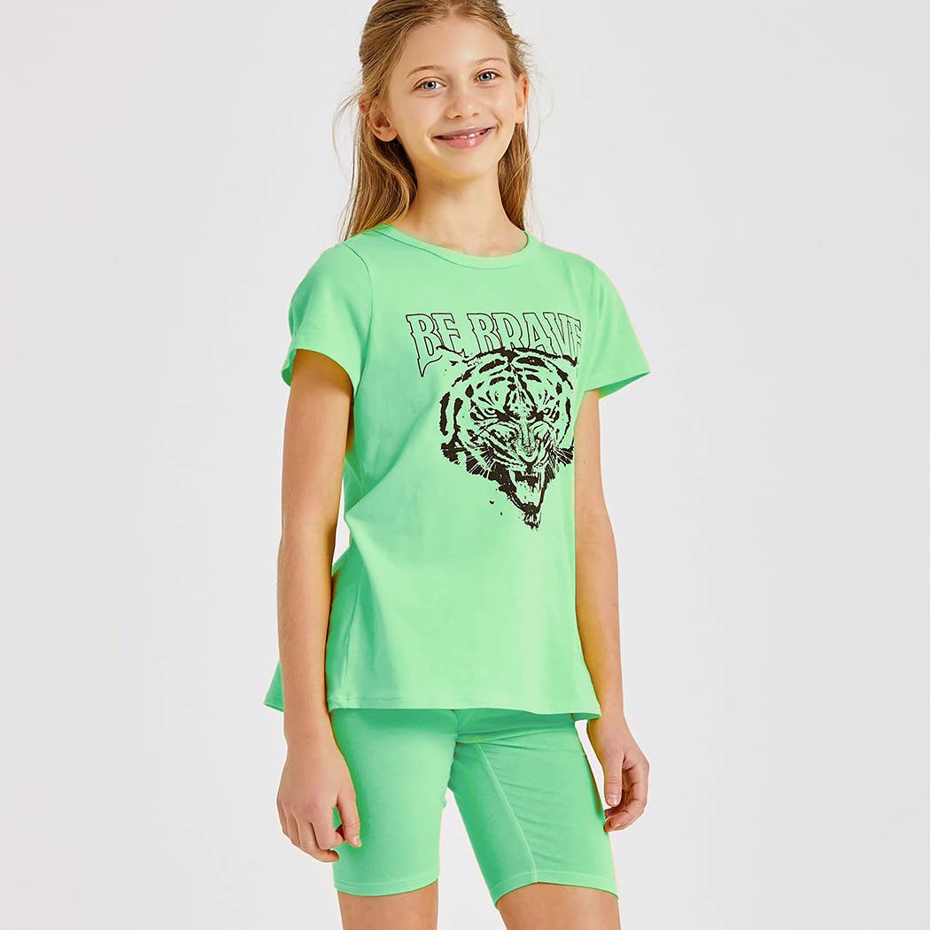 Good Girl – Großhandel Top- & Shorts-Set – Kinder – Kinder Tiger Grafiktop und kurzes Set13