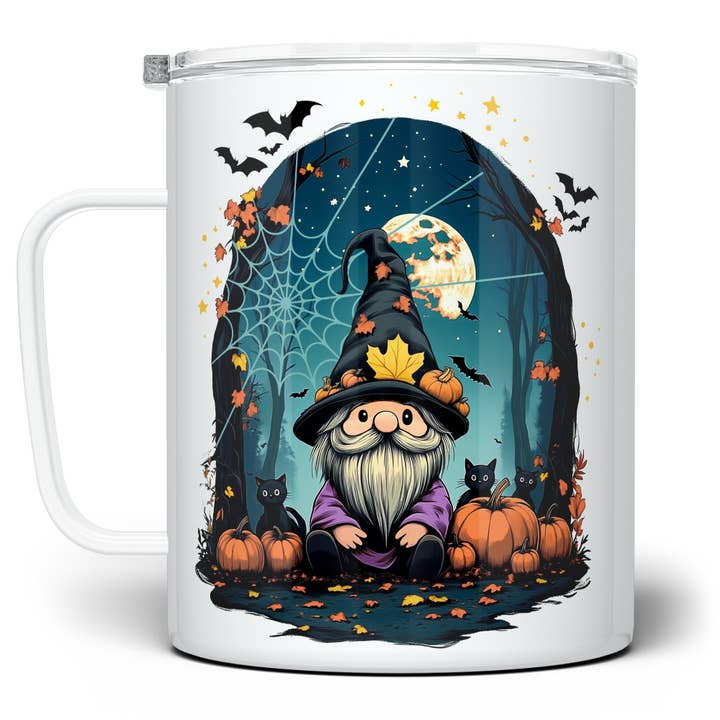 Halloween Forest Gnome Insulated Mug, Cute Spooky Fall Gifts for wholesale by Loftipop