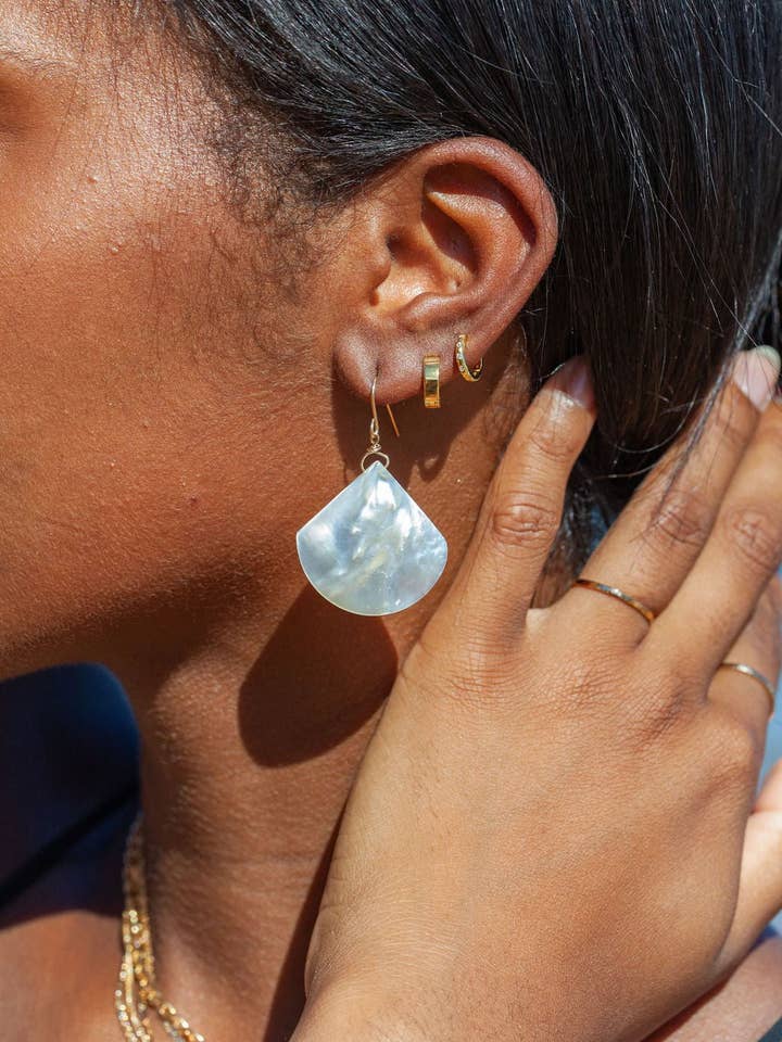 Large Shell Earrings - Ainanani for wholesale by Ke Aloha Jewelry