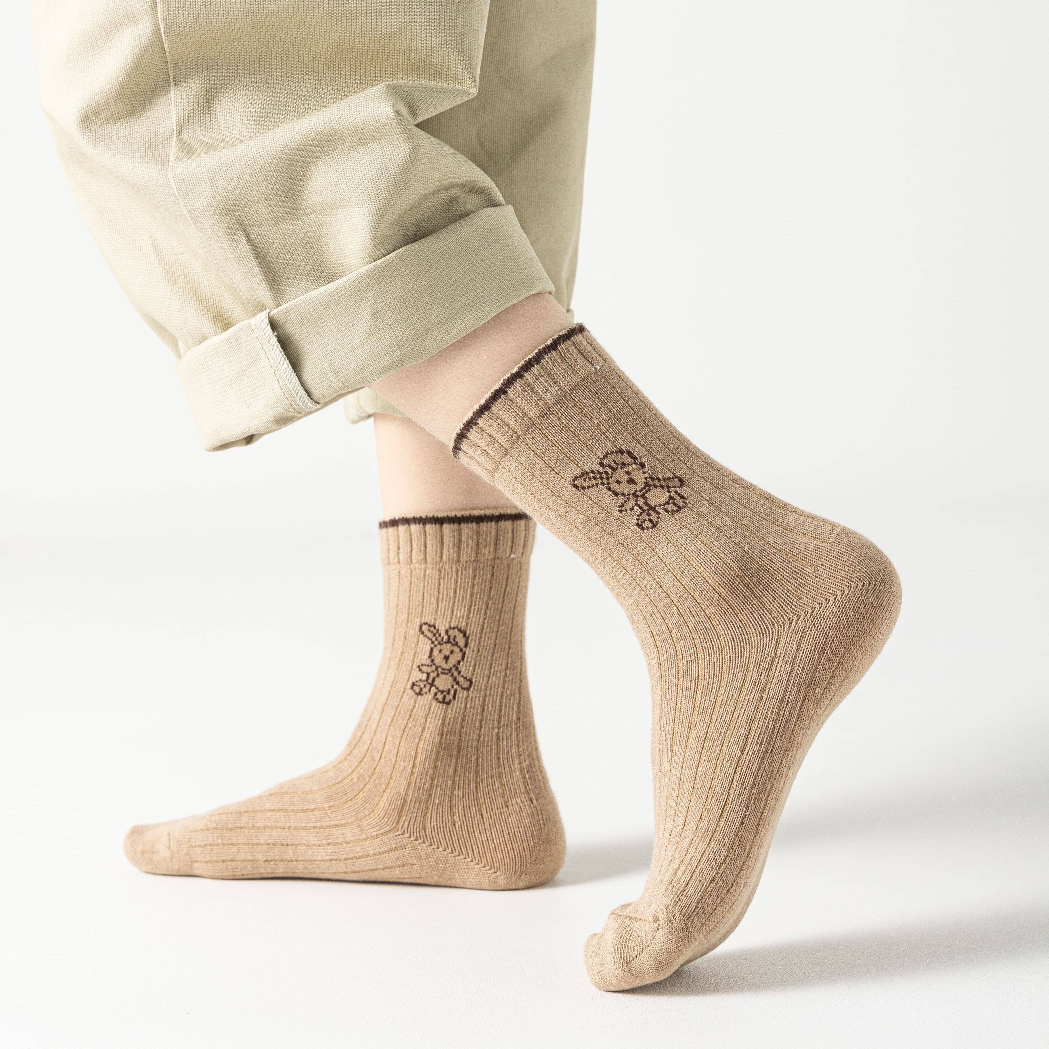 multicoloured Set of 5 Rabbit Socks I Baby and Child for wholesale on Faire2