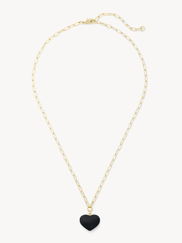 Mini Heart Pendant Necklace in Black for wholesale by MACHETE