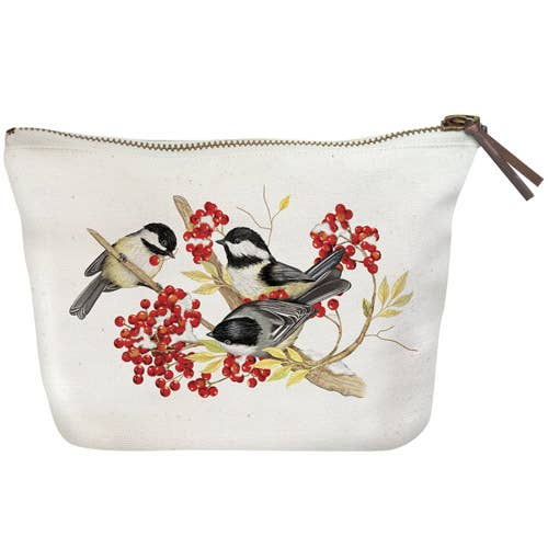 Winterberry Birds Canvas Pouch for wholesale by Mary Lake-Thompson Ltd.