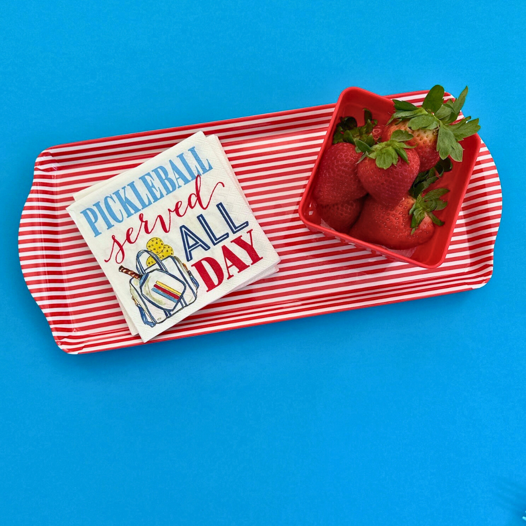 Sprinkles & Confetti Party Supplies - Wholesale Serving Tray - Red Stripe Melamine Multi Purpose Party Tray for Appetizers & Desserts1